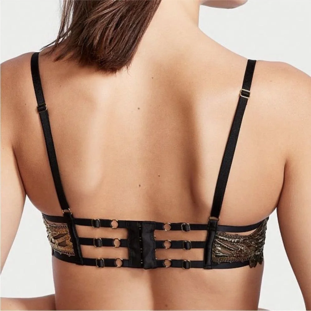 NWT Victoria's Secret Cutout Cage Bra Lingerie Bralette Strappy Open‎ Cup 34D
